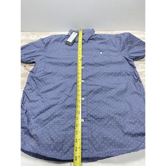 "Produkt" Mens Blue Button Up Dress T-Shirt Size XL Blue ,As is stain Brand New - Picture 5 of 9